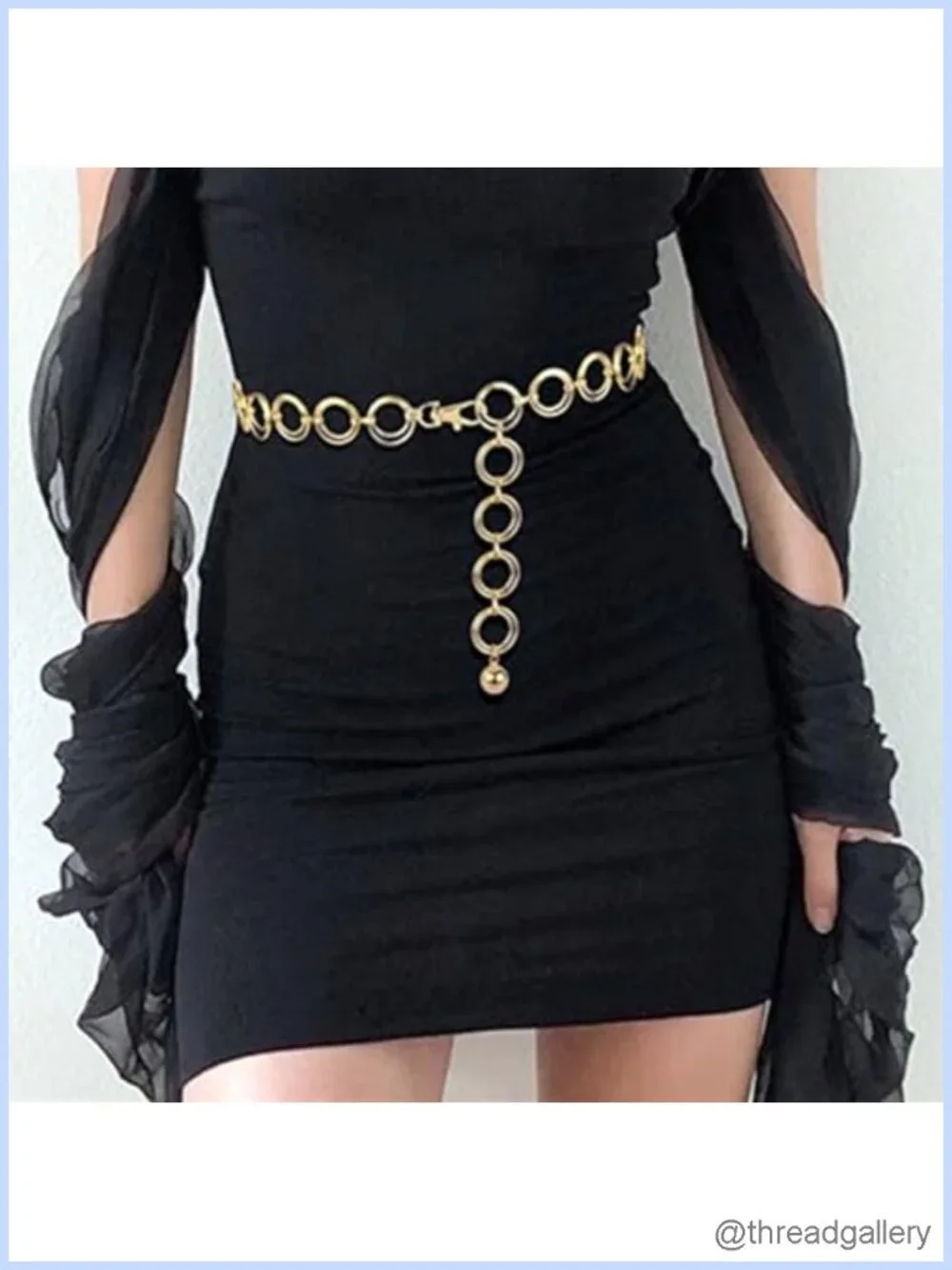 Round Metal Waist Chain Adjustable Body Chain Gold Jeans Jewelry Party Belt